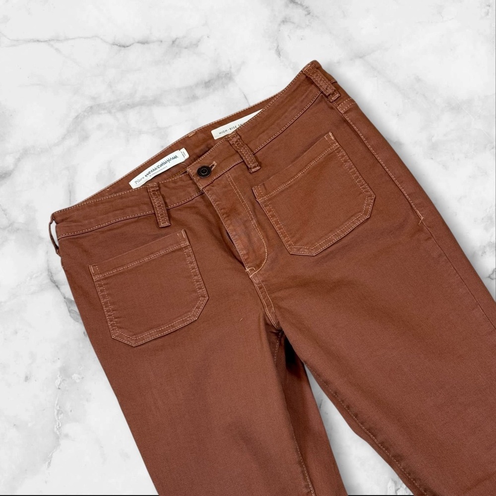 Anthropologie Pilcro High Rise Skinny Bootcut Flare Jean Brown Sz 28 Terracotta